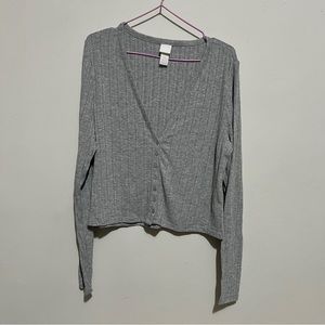 V neck Cardigan Top Cropped
